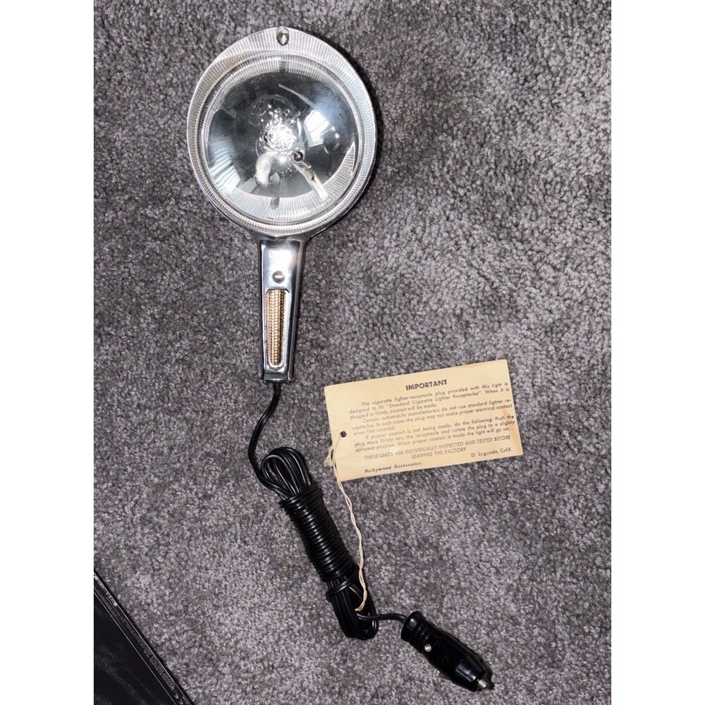 Vintage GE Handheld Spotlight Chrome Aluminum Car Truck Portable Spot Light VTG